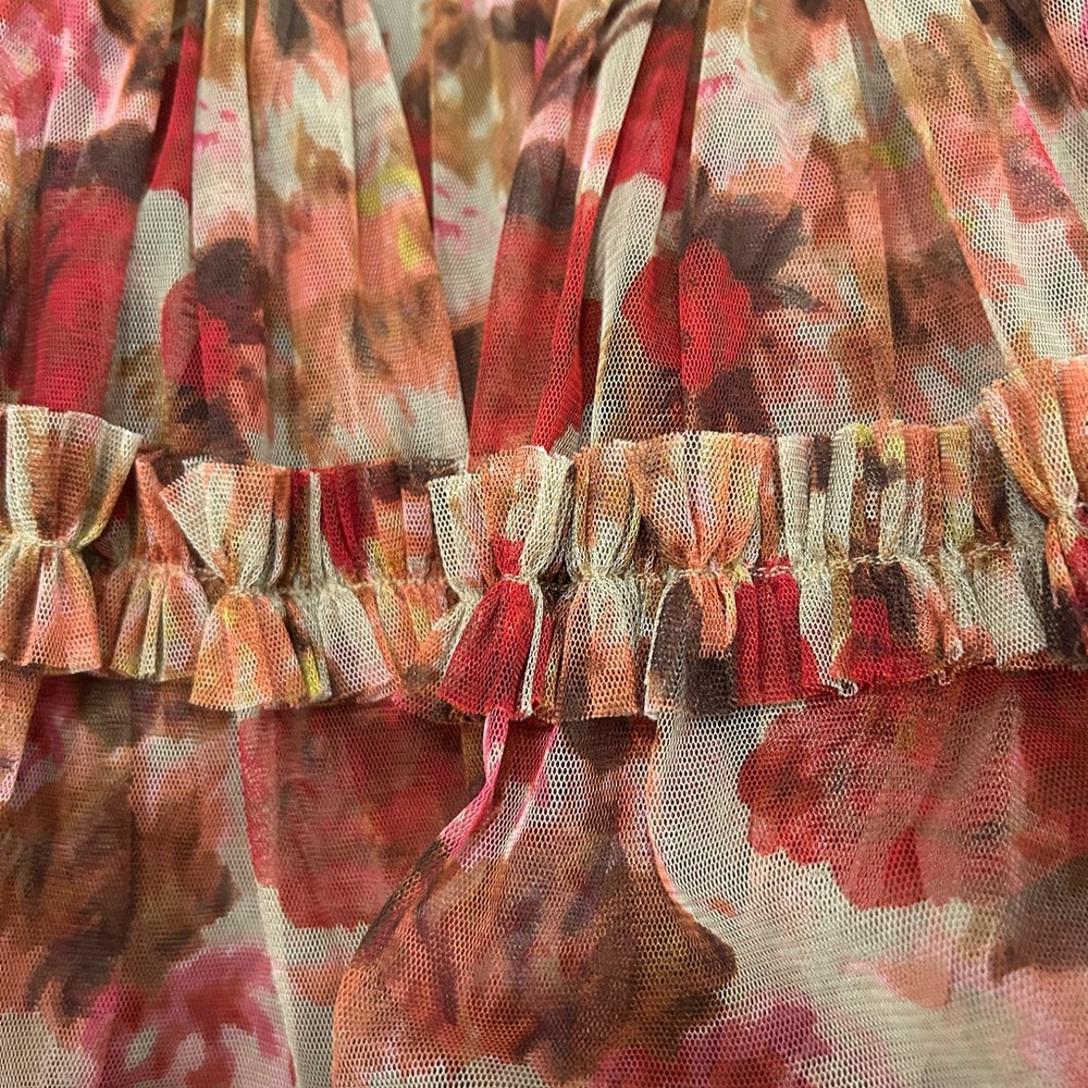 Lace & Beads Floral Mesh Mini Dress with Gold Accents… BRAND NEW!! - Picture 2 of 5